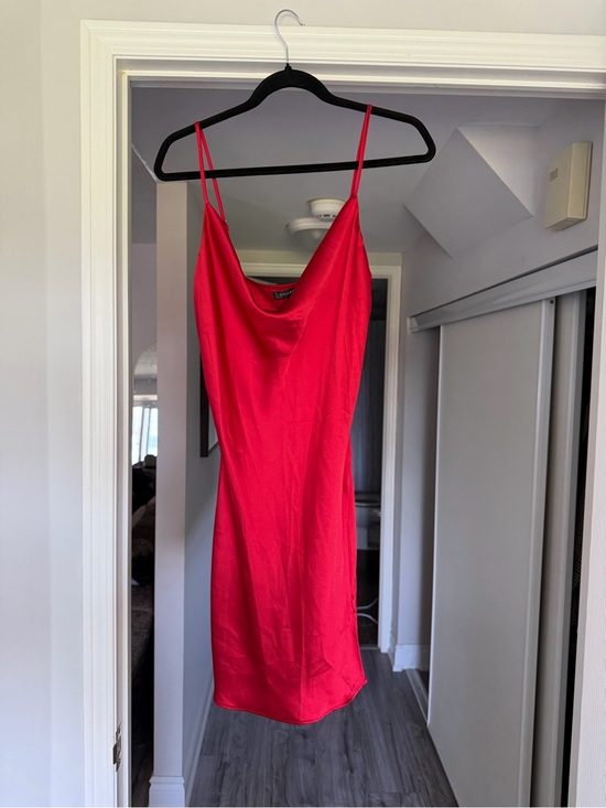 Dynamite Dresses & Skirts - Dynamite Red Satin Cowl Slip Dress